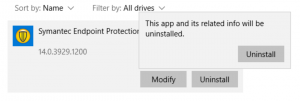 how to uninstall endpoint protection